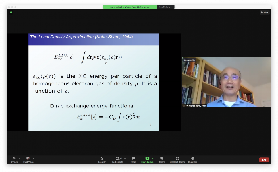 Prof. Weitao Yang introducing density functional approximations